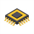 Central cpu processor icon in flat style. Microprocessor vector illustration on isolated background. Ai chip sign business concept Royalty Free Stock Photo