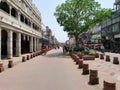 The central Delhi street in the afternoon