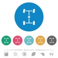 Central differential lock flat round icons