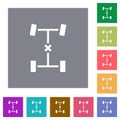 Central differential lock square flat icons