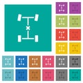 Central differential lock square flat multi colored icons Royalty Free Stock Photo