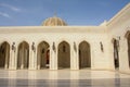 Central dome and a marble courtyard of Sultan Qaboos Mosque