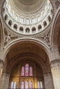 central dome and stained glass wall at sacre coeur Royalty Free Stock Photo