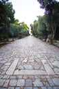 Central entrance avenue on Filopappou Hill