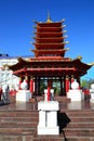 The central entrance to the prayer drum. pagoda of seven days Kalmykia Russia