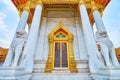 The central entrance of Wat Benchamabophit Dusitvanaram Marble Temple, Bangkok, Thailand