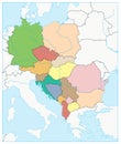 Central Europe Political Map. No text