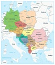 Central Europe Political Map Royalty Free Stock Photo