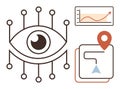 Futuristic Eye Technology with Navigation and Data Analysis Concept Royalty Free Stock Photo