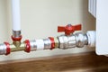 Central heating radiator with opened valve Royalty Free Stock Photo
