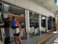 Reopening of the 6th generation new Peak Tram after renovation in Central Hong Kong. Royalty Free Stock Photo