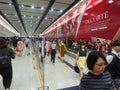 The hustle and bustle of Hong Kong Central Station during rush hour Royalty Free Stock Photo
