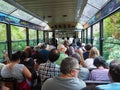 Passengers ride the Peak Tram to the top of Victoria Peak Royalty Free Stock Photo