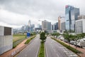 Central, Hong Kong - September 5, 2017.Lung Wo Road is a road be