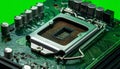 Empty CPU Socket on a Computer Motherboard Royalty Free Stock Photo