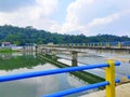 Central Java, Indonesia- August 18,2020: the very beautiful Slinga Dam in Purbalingga Royalty Free Stock Photo