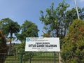 Central Java, Indonesia - June 19th, 2022. Place name sign of The Sojiwan temple.