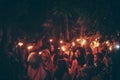 Central Java, Indonesia, June 12th 2018 : the torch parade is usually held to welcome the new year of Islam and Eid