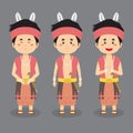 Central Kalimantan Indonesian Character with Various Expression