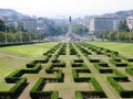 Central lane of the french park of Eduardo VII to Lisbon in Portugal