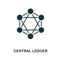 Central Ledger icon. Monochrome style design from blockchain icon collection. UI and UX. Pixel perfect central ledger