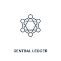Central Ledger outline icon. Thin line style design from blockchain icons collection. Creative central ledger icon for