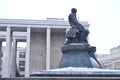 Central Library and the monument to Dostoevsky