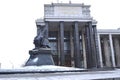 Central Library and the monument to Dostoevsky