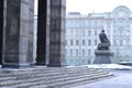 Central Library and the monument to Dostoevsky