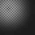 Central light focus. Right side gradient. Transparent vector pattern. Dim square effect.