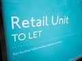 A Central London shop window, advertising Retail Unit, `To Let` signage. Royalty Free Stock Photo