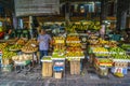 Fruits and vegetable stand at a market Royalty Free Stock Photo