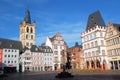 Central market Trier with colored houses and Gothi Royalty Free Stock Photo