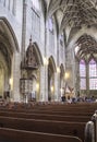 Central nave of the Berne Cathedral. Interior of the Berne Cathedral. Gothic cathedral