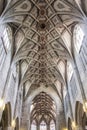 Central nave of the Berne Cathedral. Interior of the Berne Cathedral. Gothic cathedral