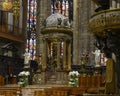 Central Nave, Cathedral or Duomo di Milano, the cathedral church of Milan, Lombardy, Italy.