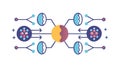 Central Node with Branching Data Connections, vector design Generative AI Royalty Free Stock Photo