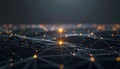 Glowing Digital Network Hub Connection Royalty Free Stock Photo