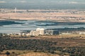 Central nuclear of Almaraz and Arrocampo Reservoir, Spain Royalty Free Stock Photo