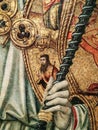 Italy. Artistic heritage. Retablo di Sant`Eligio a double triptych, complete with predella and polvarolo by Master of Sanluri