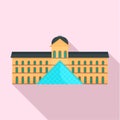 Central paris building museum icon, flat style