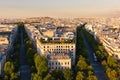 Central Paris, in late afternoon, Avenues Hoch and de Friedland Royalty Free Stock Photo