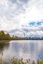 Central Park Autumn across Onassis Reservoir Royalty Free Stock Photo