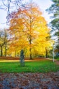 Central park in autumn - center of small west Bohemian spa town Marianske Lazne Marienbad - Czech Republic Royalty Free Stock Photo