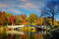 Central Park in autumn  in midtown Manhattan New York City Royalty Free Stock Photo