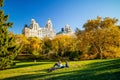 Central Park in autumn  in midtown Manhattan New York City Royalty Free Stock Photo