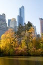 Central park autumn scene, New York Royalty Free Stock Photo