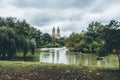 Central Park on a cloudy and rainy day in New York City Royalty Free Stock Photo