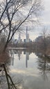 Central Park Fall landscape scene in Manhattan, New York City Royalty Free Stock Photo