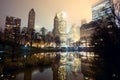 Central Park and Manhattan skyline Royalty Free Stock Photo